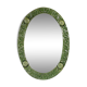 Oval green ceramic mirror - 73x51cm