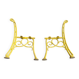 Pair of cast iron garden bench posts circa 1930