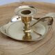 Golden brass candle holder