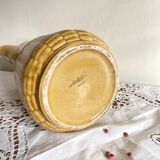 Grand pichet cruche en céramique ocre Sarreguemines art de la table vintage