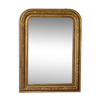 Mirror fireplace with fleur Louis philippe doré