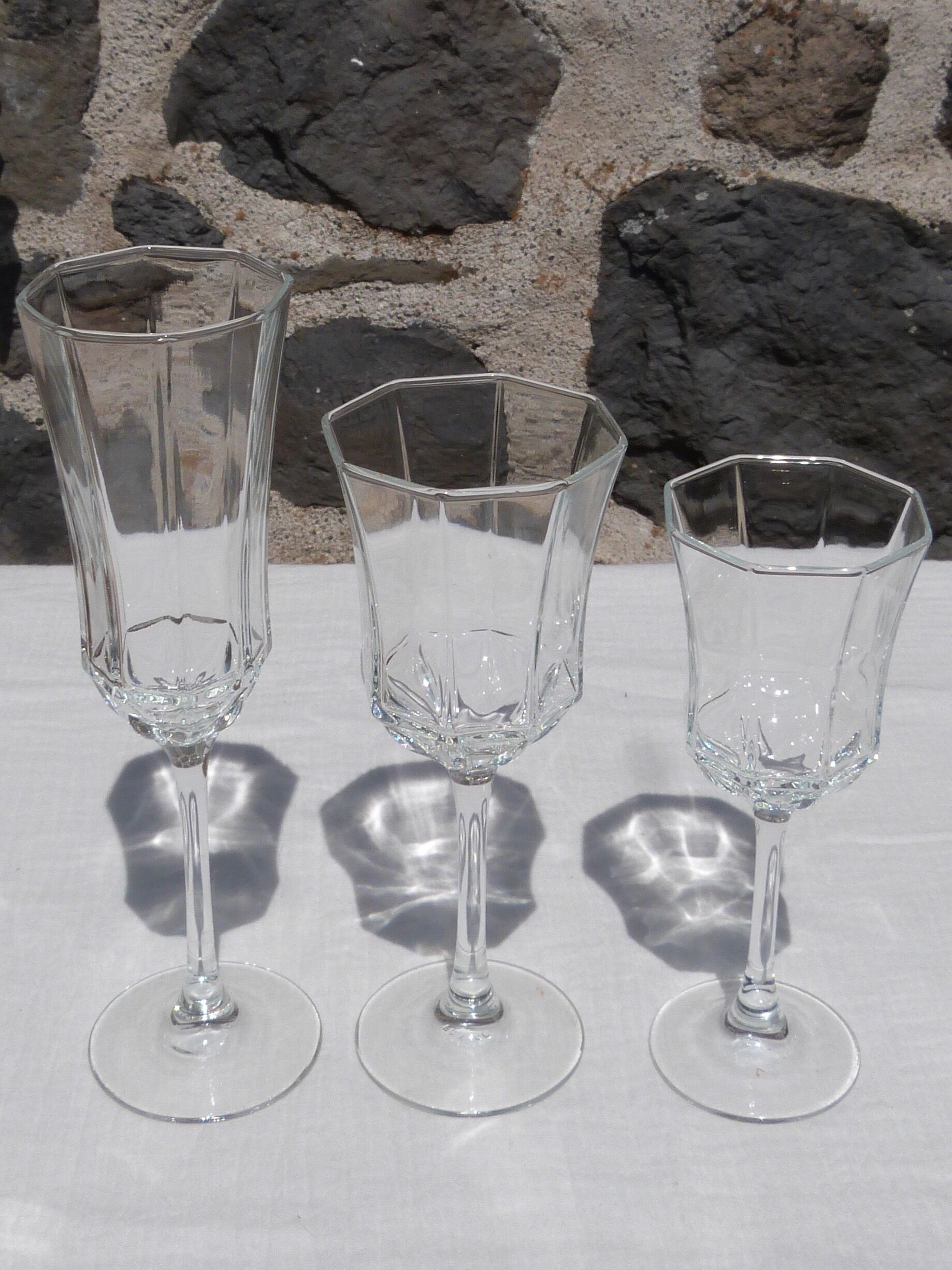 Set of 4 Octime glass flutes