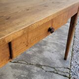 Old rustic farm table, one drawer - 1m30