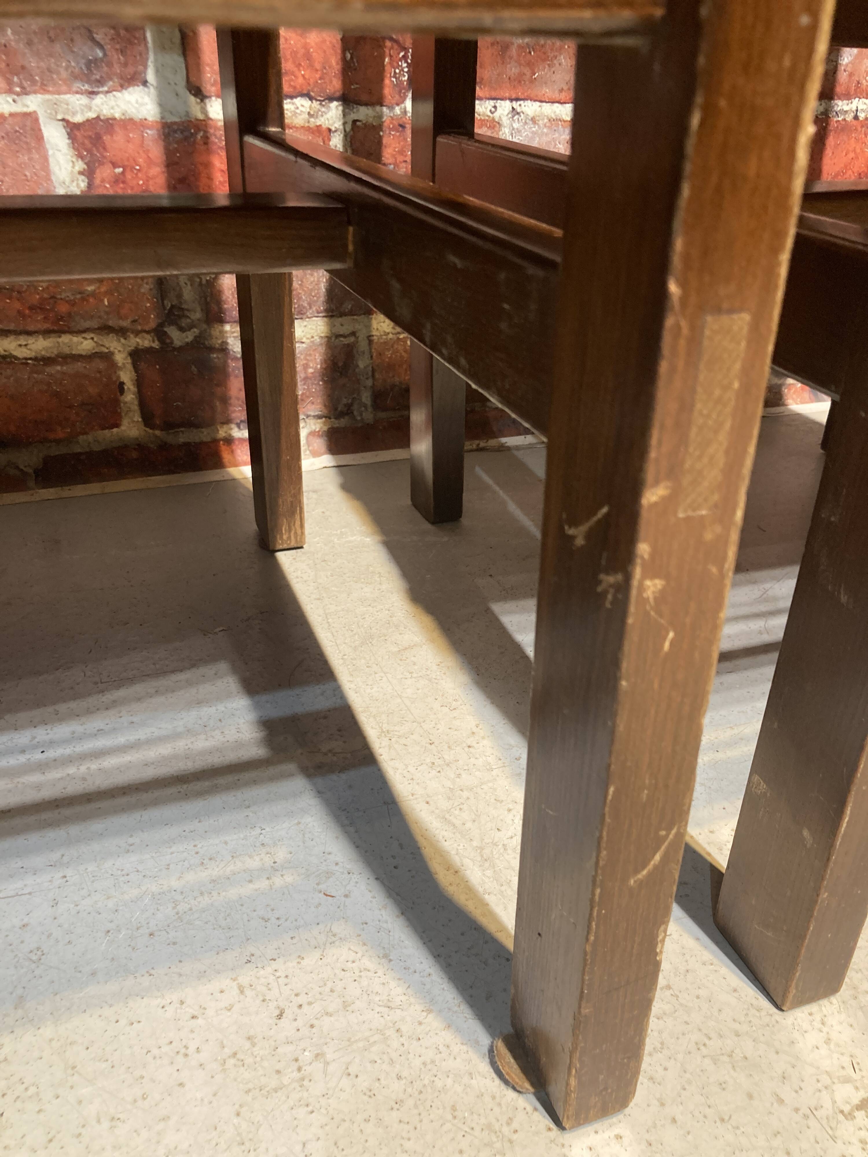 Set of four wooden and leather chairs from Maison Regain