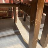 Set of four wooden and leather chairs from Maison Regain