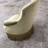 Green velvet toad armchair