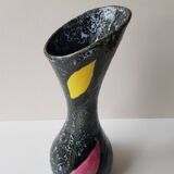 60s designer ceramic vase signed Vallauris Height 28.5cm