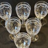 6 verres à vin en cristal gravé fin XIXème
