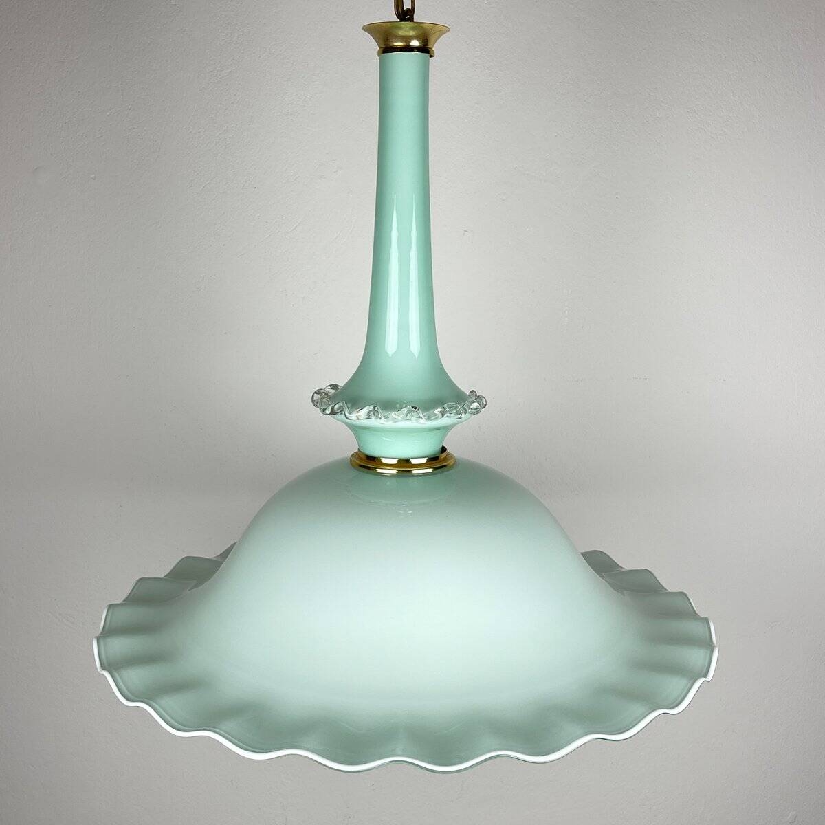 Vintage Murano glass pendant lamp attributed to Venini, Italy, 1970s.