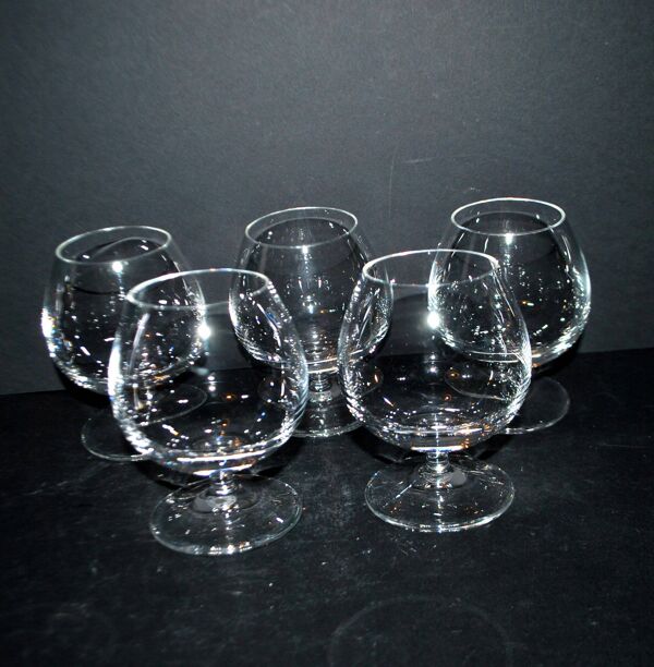 V&B Villeroy Boch lot de 5 verres ballon cognac brandy en cristal