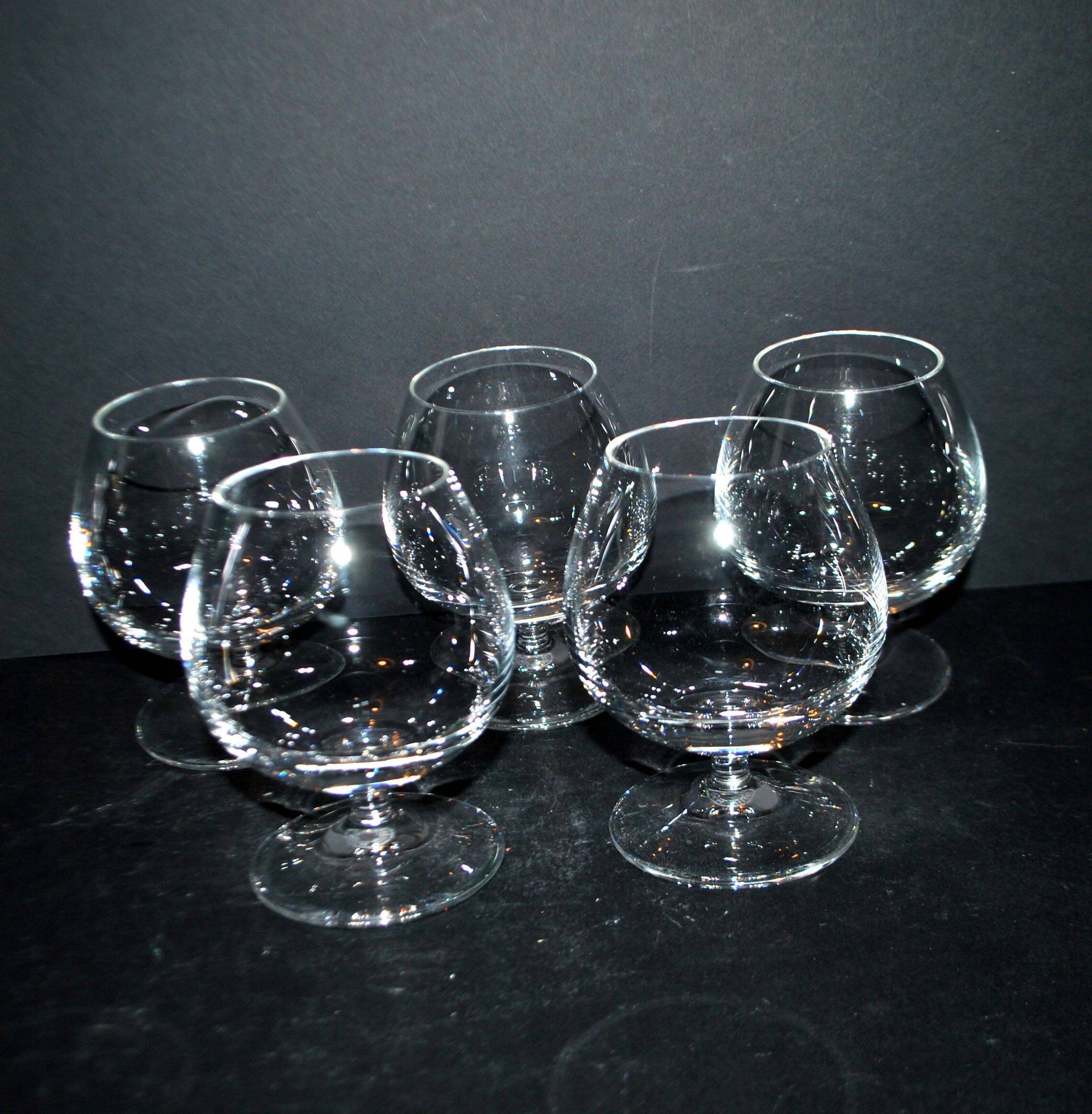 V&B Villeroy & Boch set of 5 crystal balloon glasses for cognac and brandy