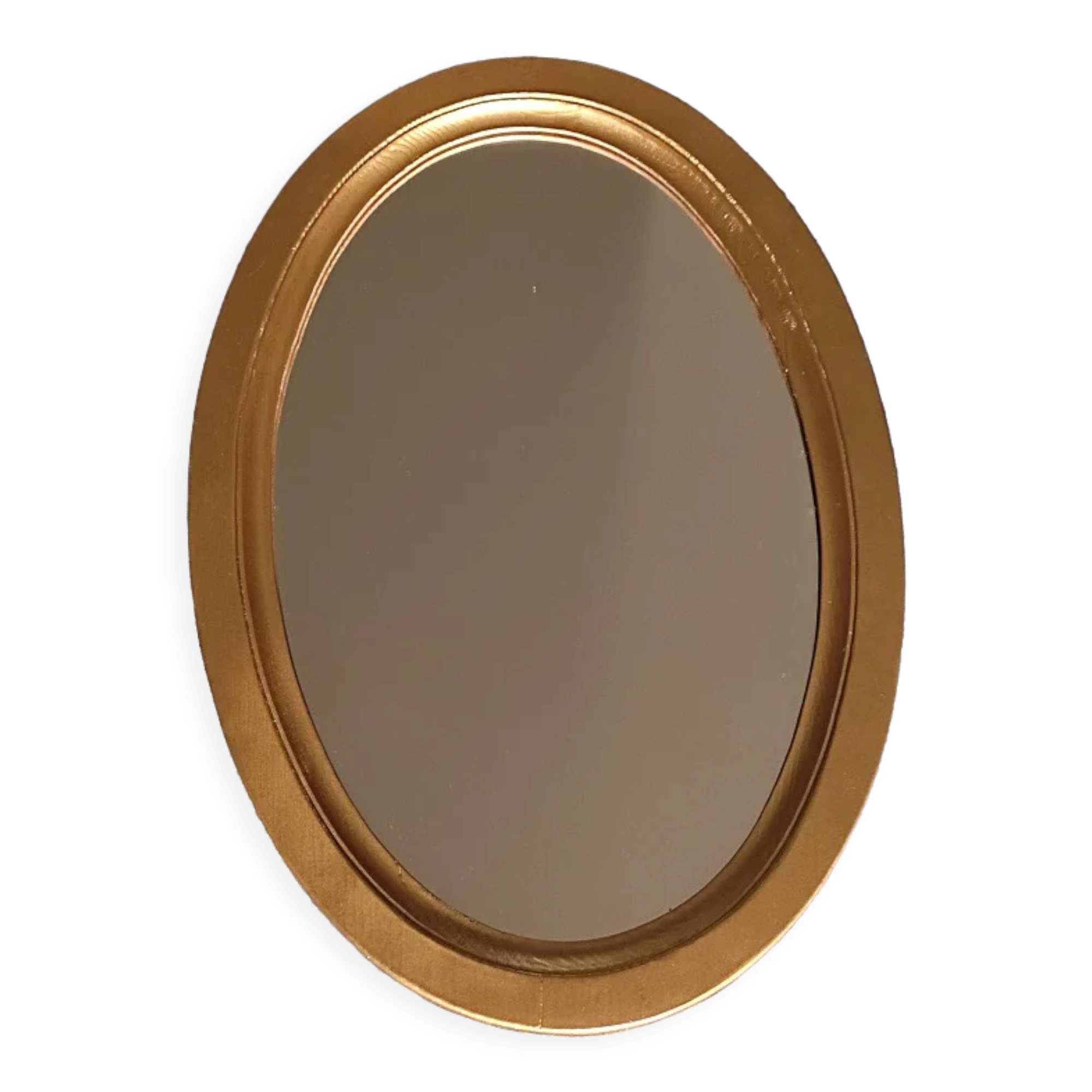 Oval mirror frame wood patinated gilded ice, 49x36 cm