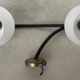 Double wall light of the house Arlus - brass and black metal - 1950