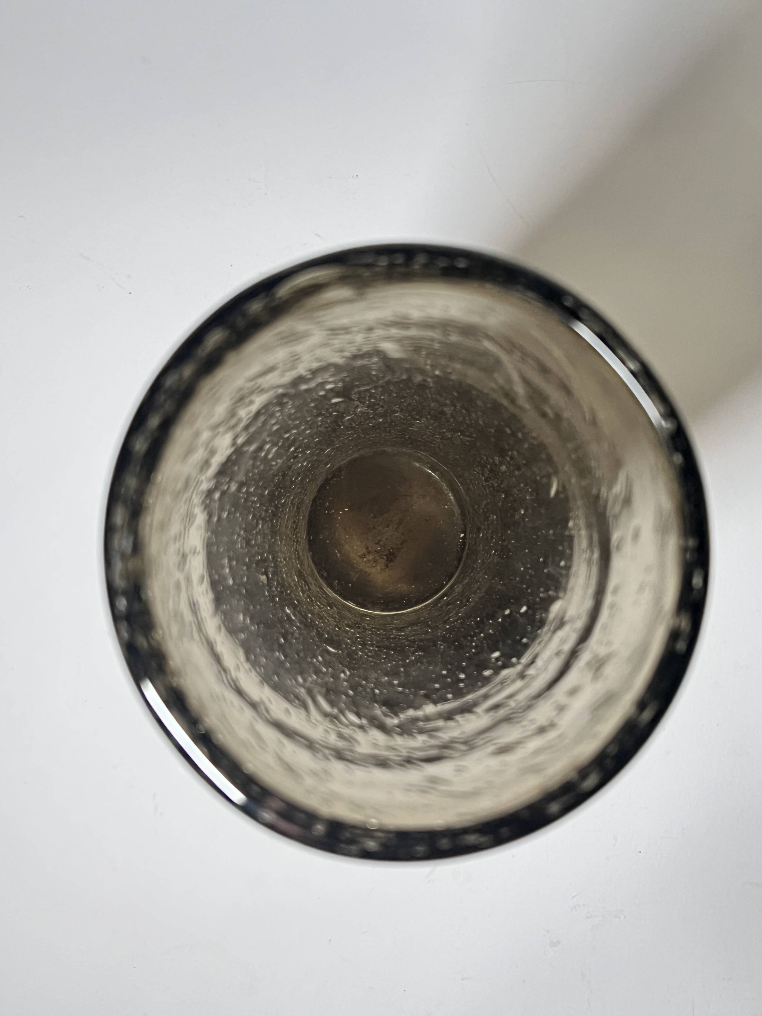 Large smoked and blown glass vase, Verrerie de Bendor 1950