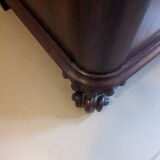 Mahogany chest of drawers with claw feet and mirror