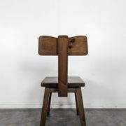 6 brutalist chairs in solid elm