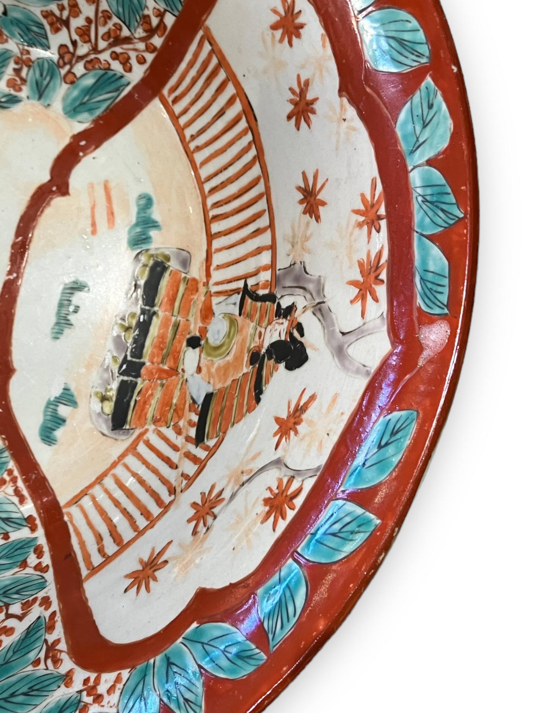 Huge porcelain cup of Imari XIXth Samurai decoration