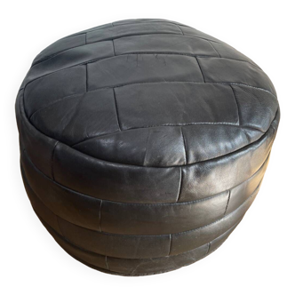 Pouf / Footrest black patchwork leather De Sede