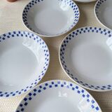 6 “checkerboard” soup plates Moulin des Loups