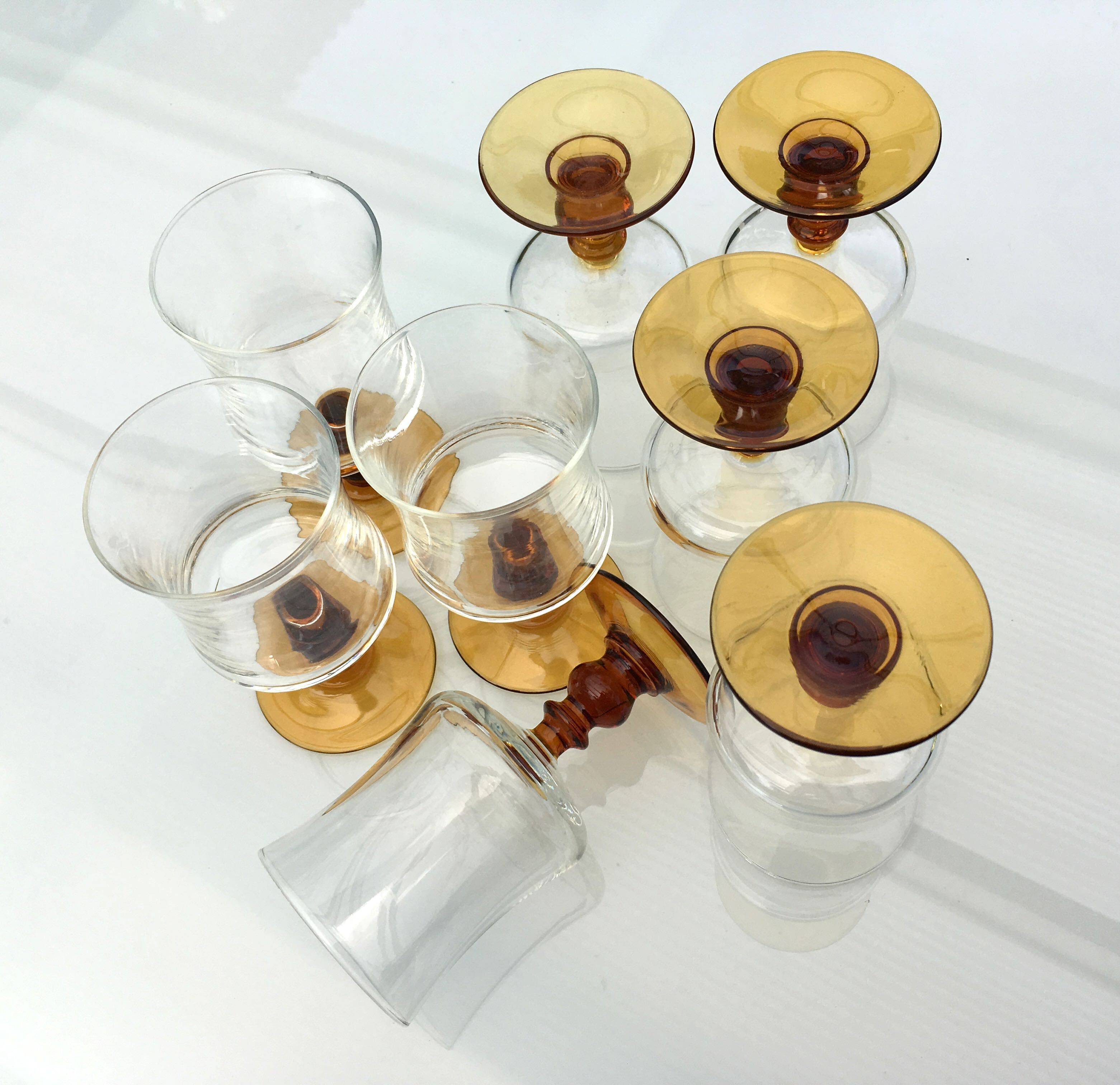 Set of 8 vintage wine glasses