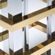 Brass and chrome console with 1970 Duchise glass tray