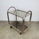 Kaymet dessert trolley in smoked glass and anodised aluminium, 1980s.