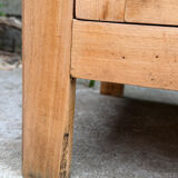 Parisian bonnetière wardrobe in raw wood, 1950.