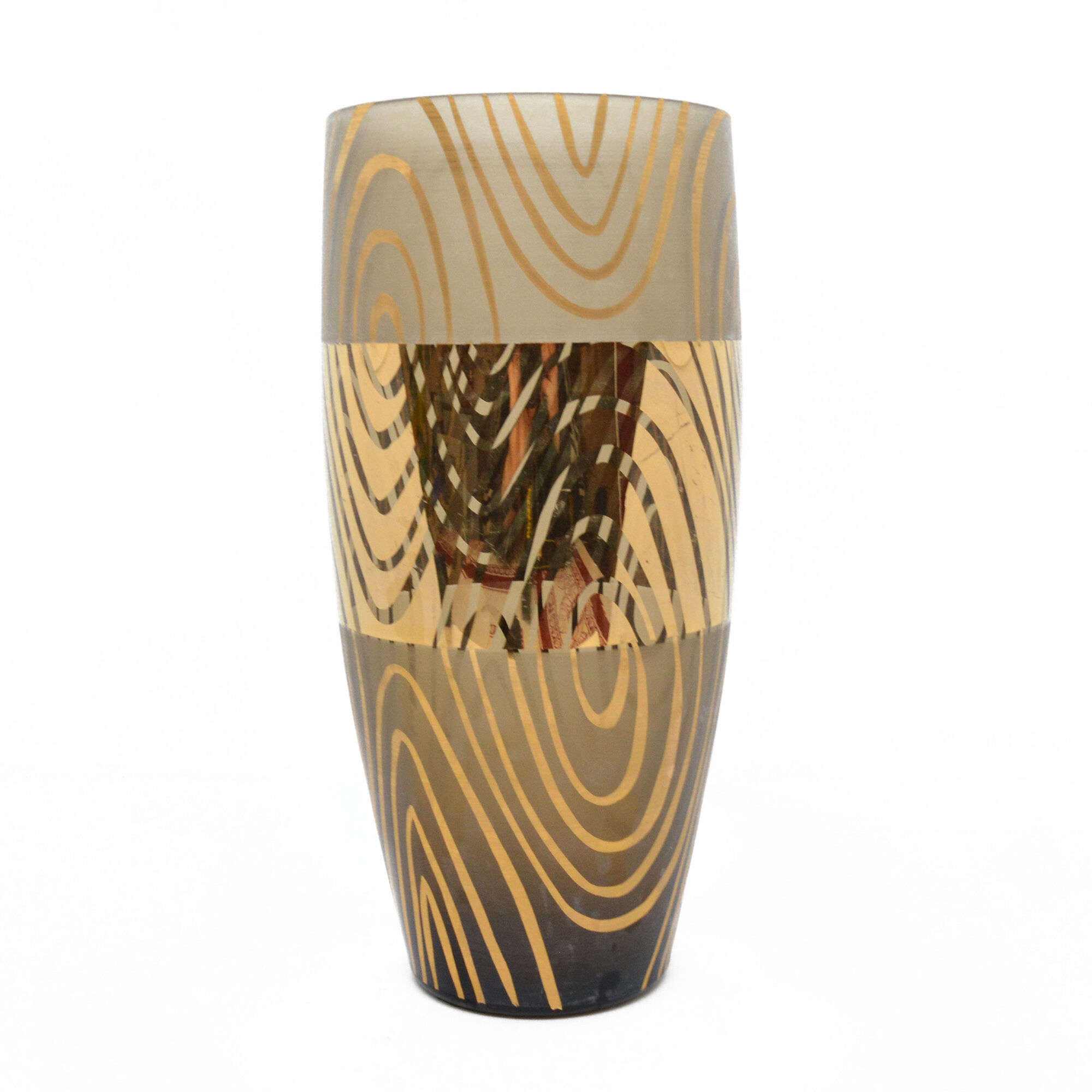 Smoked glass vase in the style of Hollywood Regency, Czechoslovakia of the 1960s