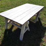 Coffee table on old trestles