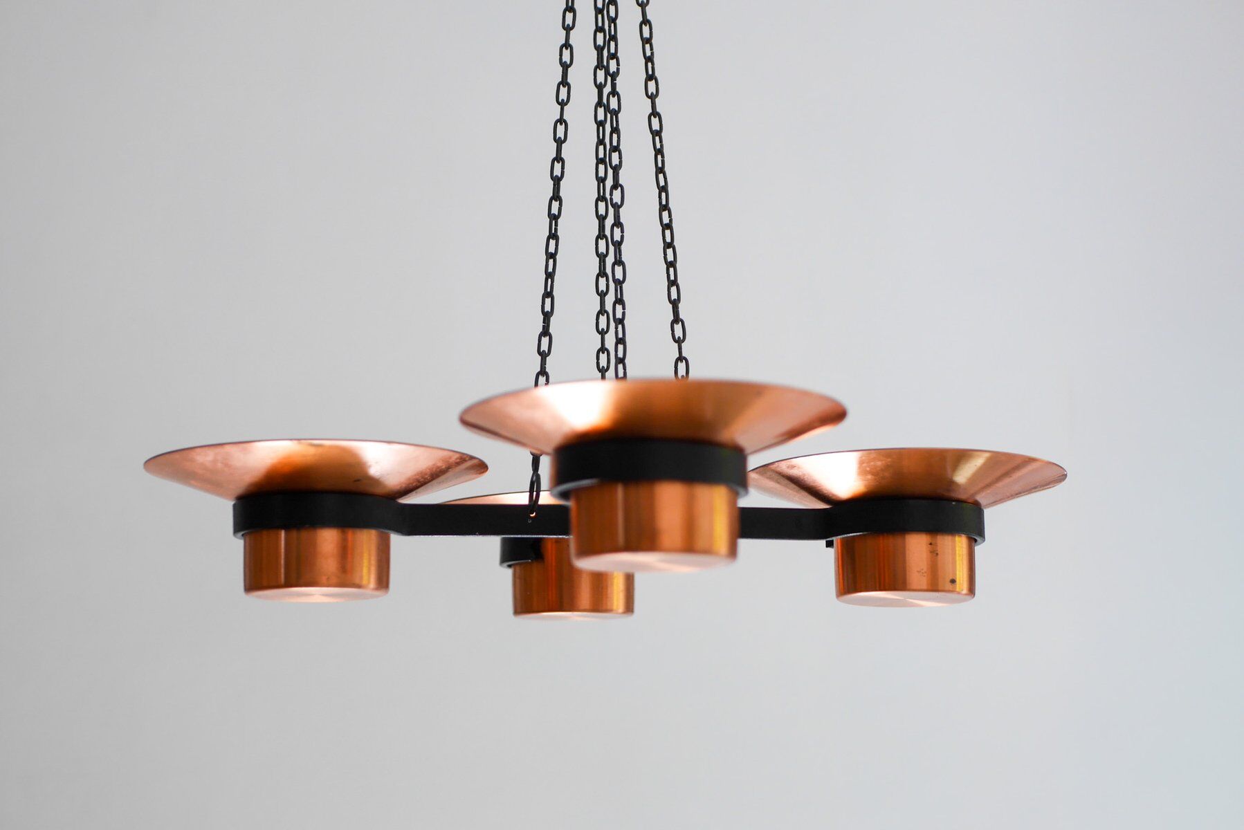 Metal and copper candleholder pendant by Carl Thore, 1975