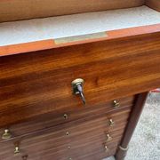 Empire chest of drawers in mahogany and black marble, 19th century