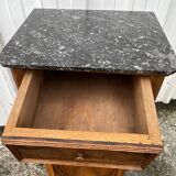 Louis Philippe style bedside table in burr walnut, late 19th century