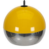 Yellow and chrome space age pendant lamp