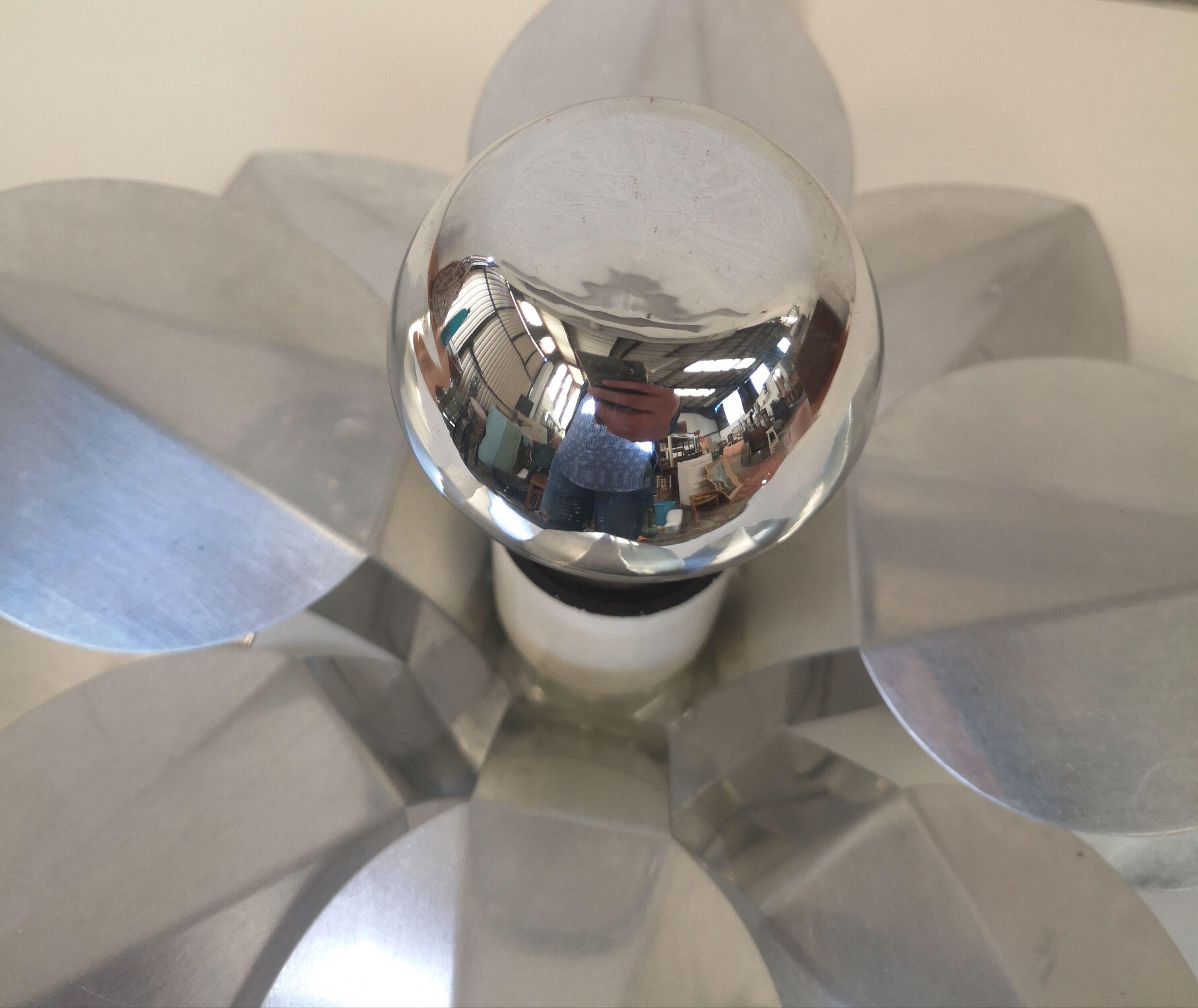 Vintage chromed flower lamp