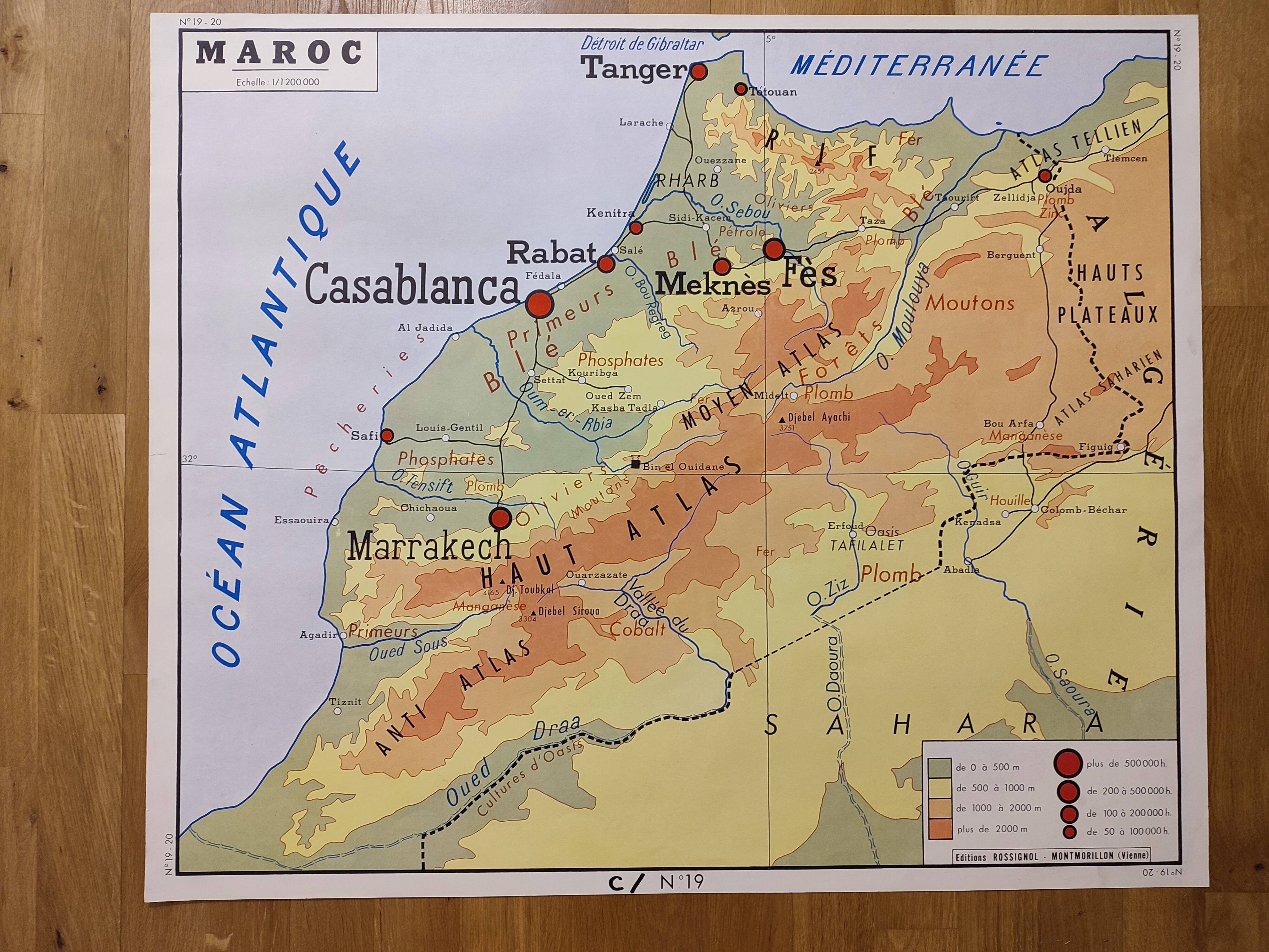 Old Morocco school map