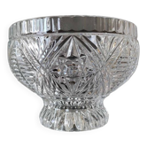 Coupe/coupelle à bonbons en cristal moulé/boho chic. art déco. motifs étoilés/croisillons/feuillus, pétales
