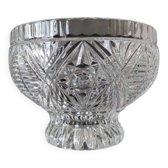 Molded crystal candy cup/dish/boho chic. art deco. starry/cross/leafy patterns, petals