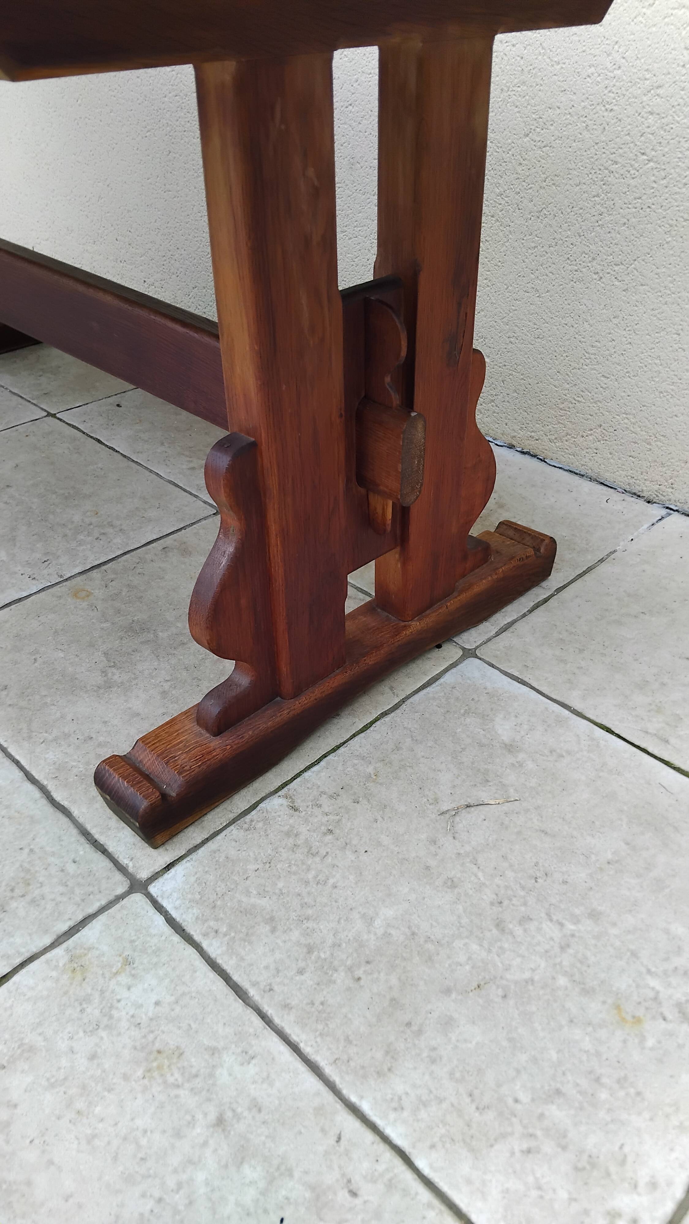 Antique vintage solid oak monastery farmhouse table