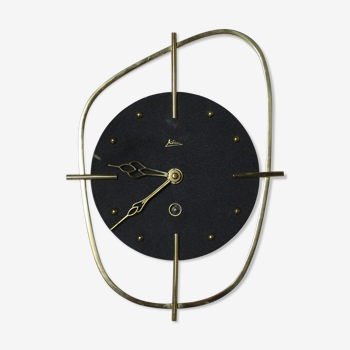 Horloge Spoutnik  en laiton  vintage années 50
