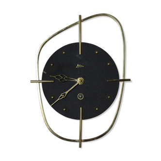 Sputnik clock in vintage brass 50s