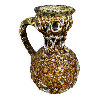 Vallauris Fat Lava or Honey Pitcher Vase H 25 cm - Vintage 70's