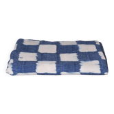 Tissu indigo tissé à la main "cheques"