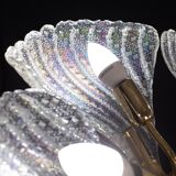 Elegant Murano Candlestick Iridescent Leaves