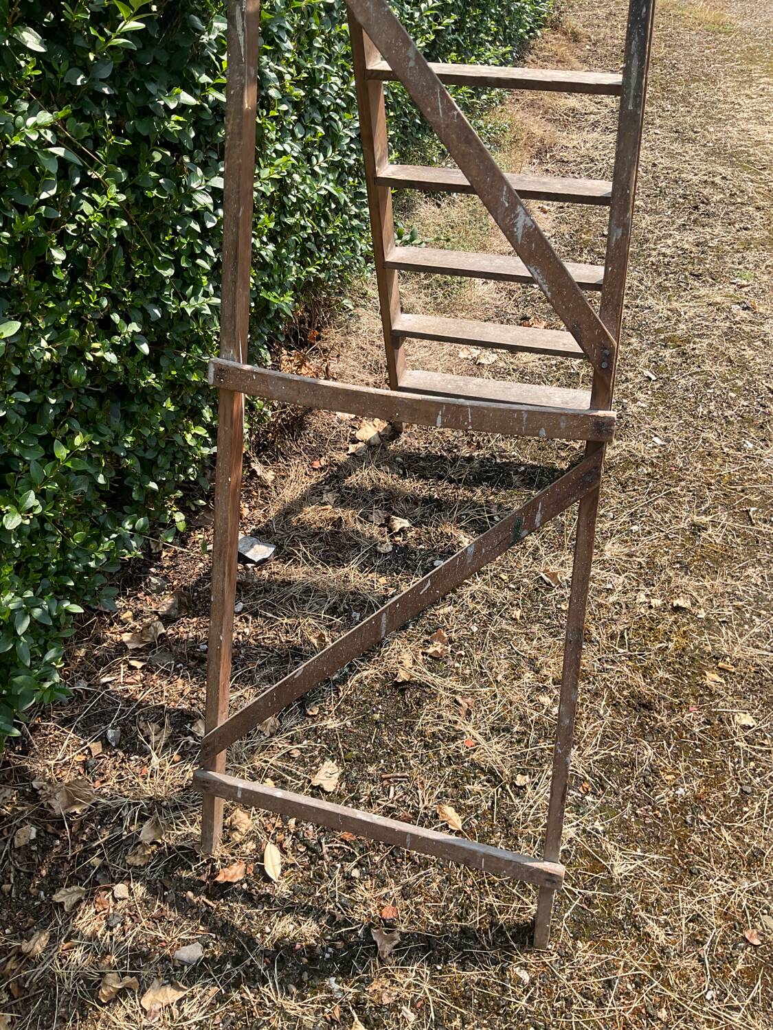 Ancien Escabeau de peintre en chêne