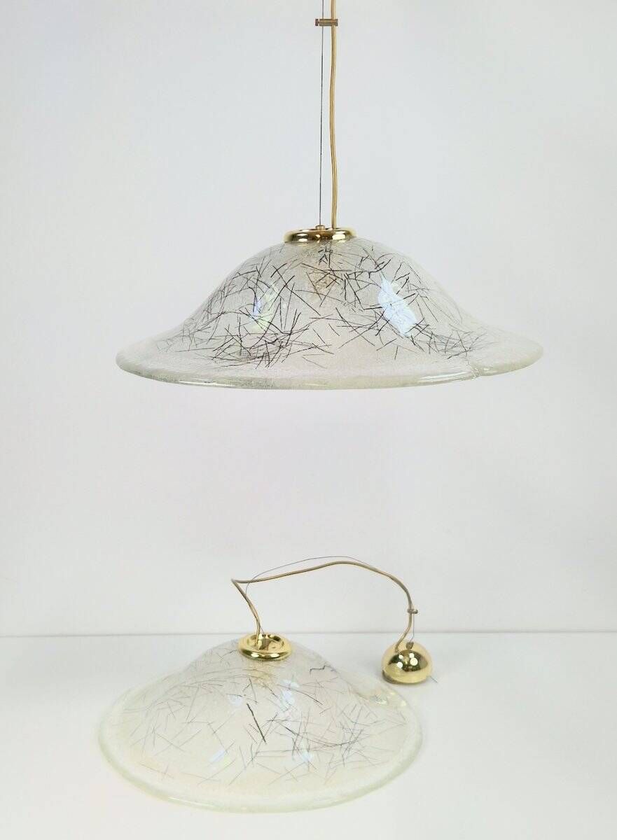 Vintage Murano Glass Pendant Lights from Kaiser-Leuchten, 1960s, Set of 2