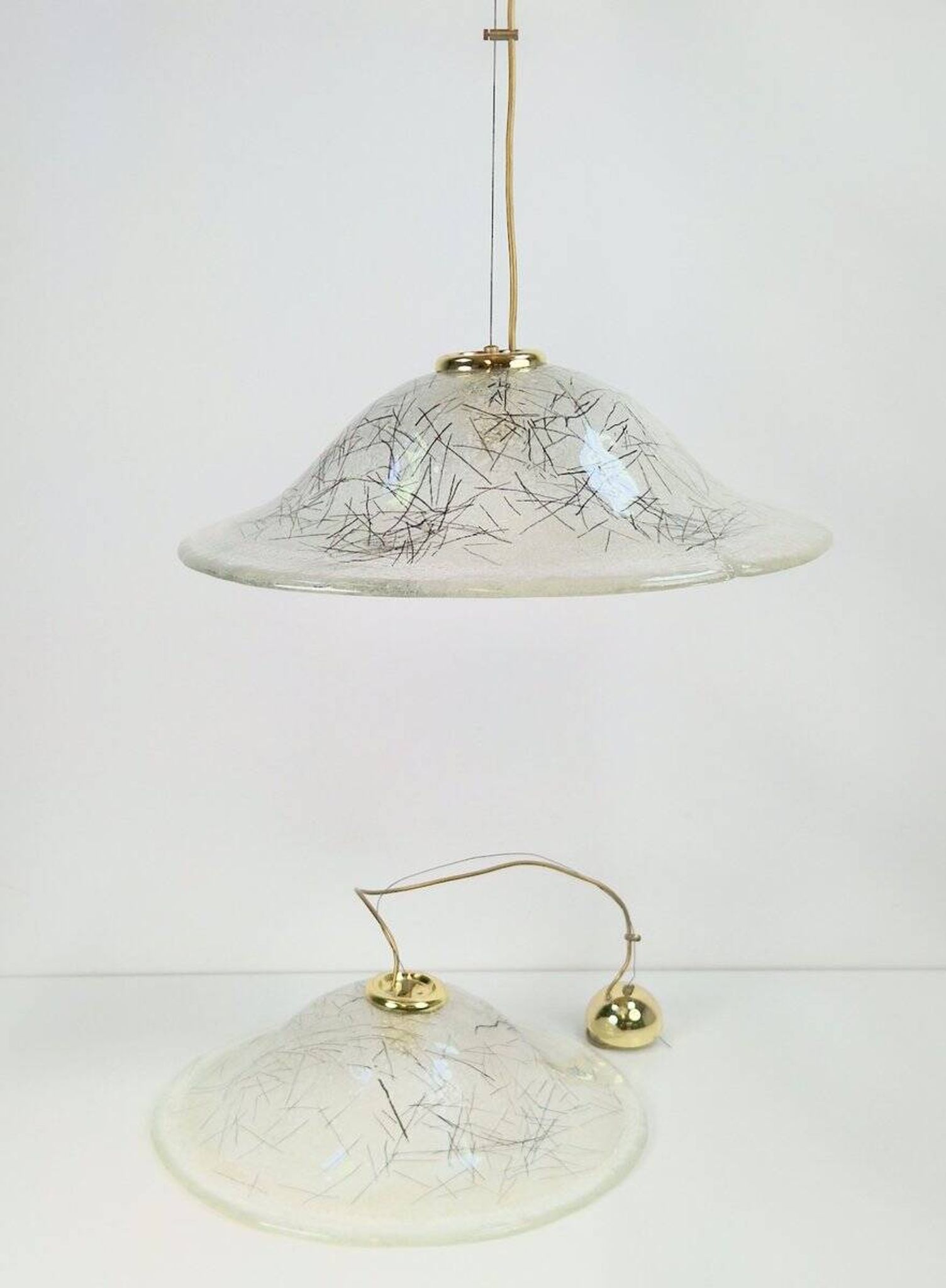 Vintage Murano Glass Pendant Lights from Kaiser-Leuchten, 1960s, Set of 2