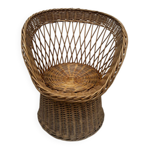 Fauteuil corbeille en - rotin