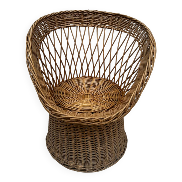 Fauteuil corbeille en rotin