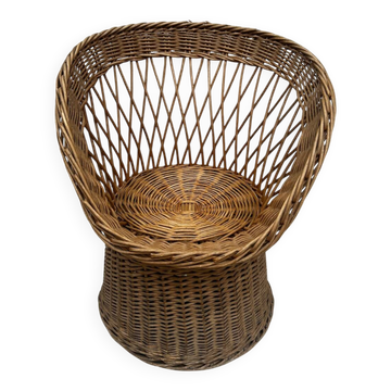 Fauteuil corbeille en rotin