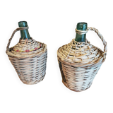 Pair of vintage demijohns